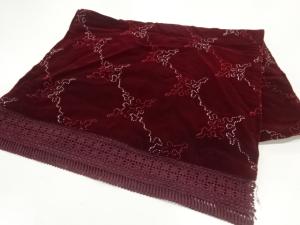 ビロードレース花模様刺繍ショール